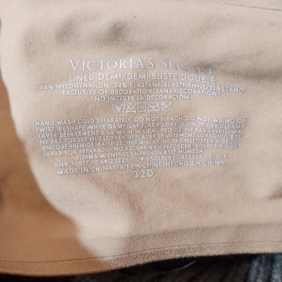 Victoria's Secret 32D Bra‎ Lined Demi Beige - Picture 3 of 4